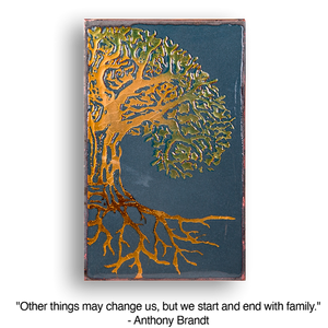 Llew - Spiritiles - Glass Over Copper - "Family Tree" #223