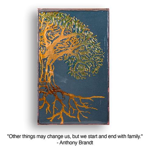 Llew - Spiritiles - Glass Over Copper - "Family Tree" #223
