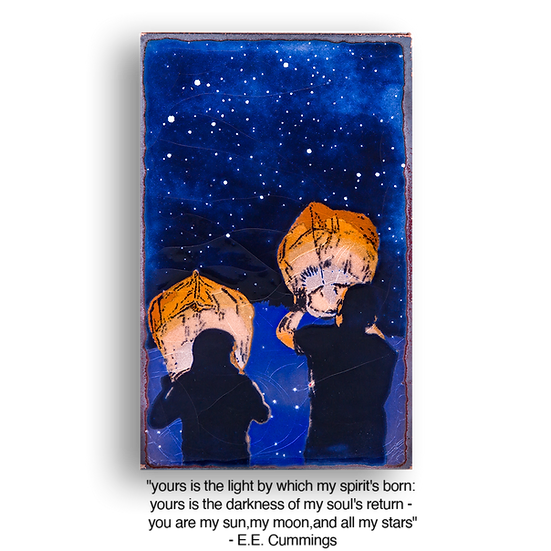 Llew - Spiritiles - Glass Over Copper - "Guiding Light" #243