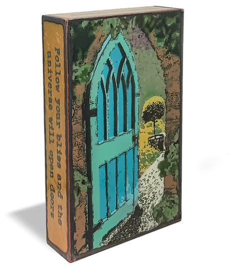 Llew - Spiritiles - Glass Over Copper - "Secret Garden" #261