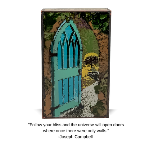 Llew - Spiritiles - Glass Over Copper - "Secret Garden" #261