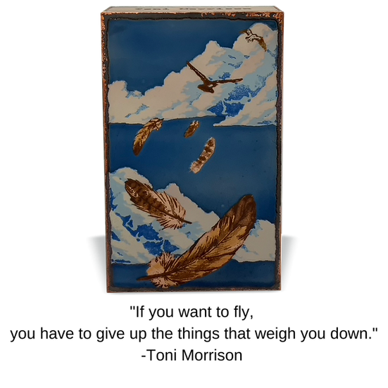 Llew - Spiritiles - Glass Over Copper - "Featherlight" #265 (RETIRED)