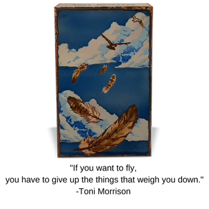 Llew - Spiritiles - Glass Over Copper - "Featherlight" #265 (RETIRED)
