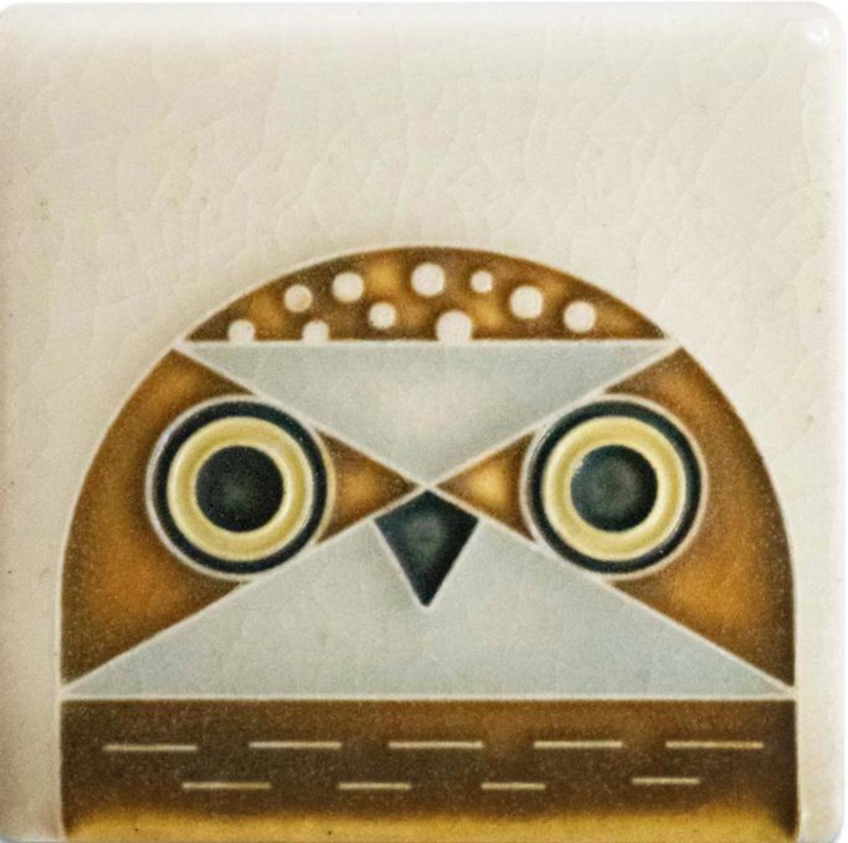 Motawi Tileworks - Tile 3"x3" - Owlet (Cream)