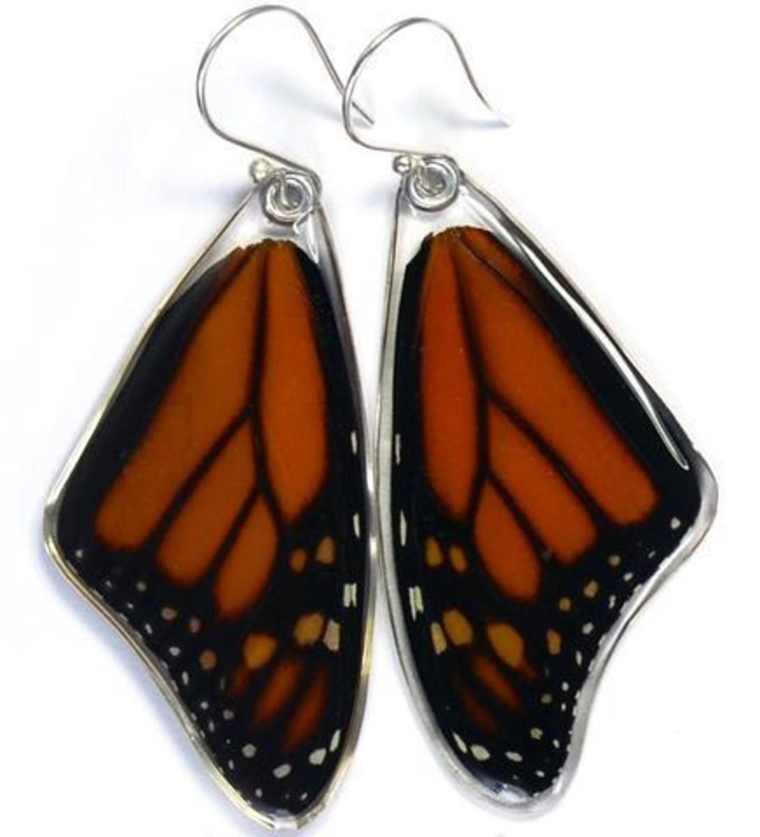 Petal Connection - Butterfly Earrings | Monarch - top wing