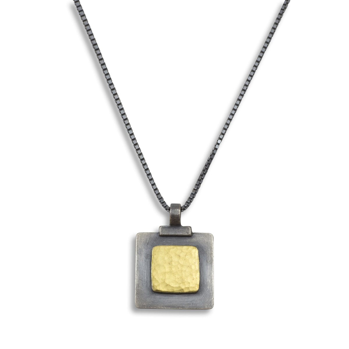 Nichole Collins - Square on Square with Fused 18k Gold Pendant Necklace
