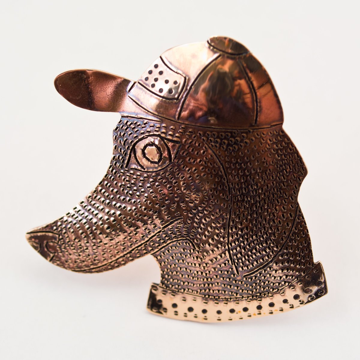 Scott - Bronze Pin - Dog with Cap