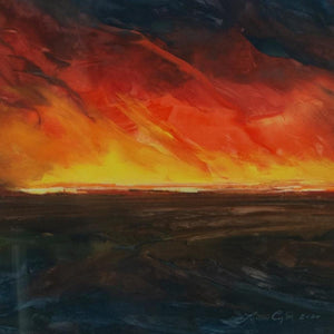 Copt - "Wall of Fire" - Framed - Oil on Mylar