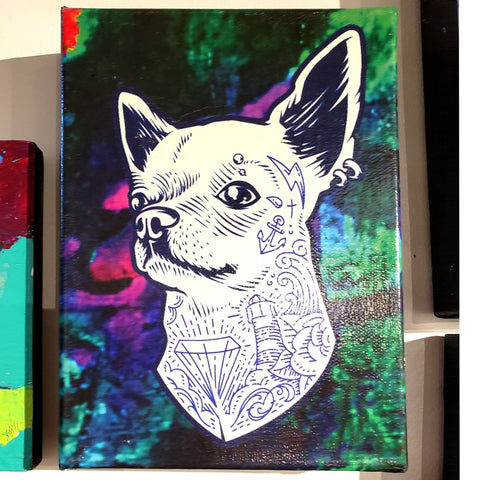 Van Leeuwen - Mixed Media Wall Hanging - Chihuahua (6" x 8")