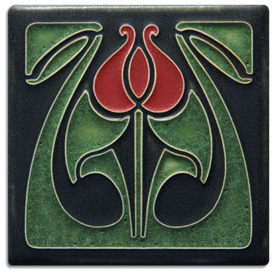 Motawi Tileworks - 4"x4" Tile - Tulip Bud (Red)