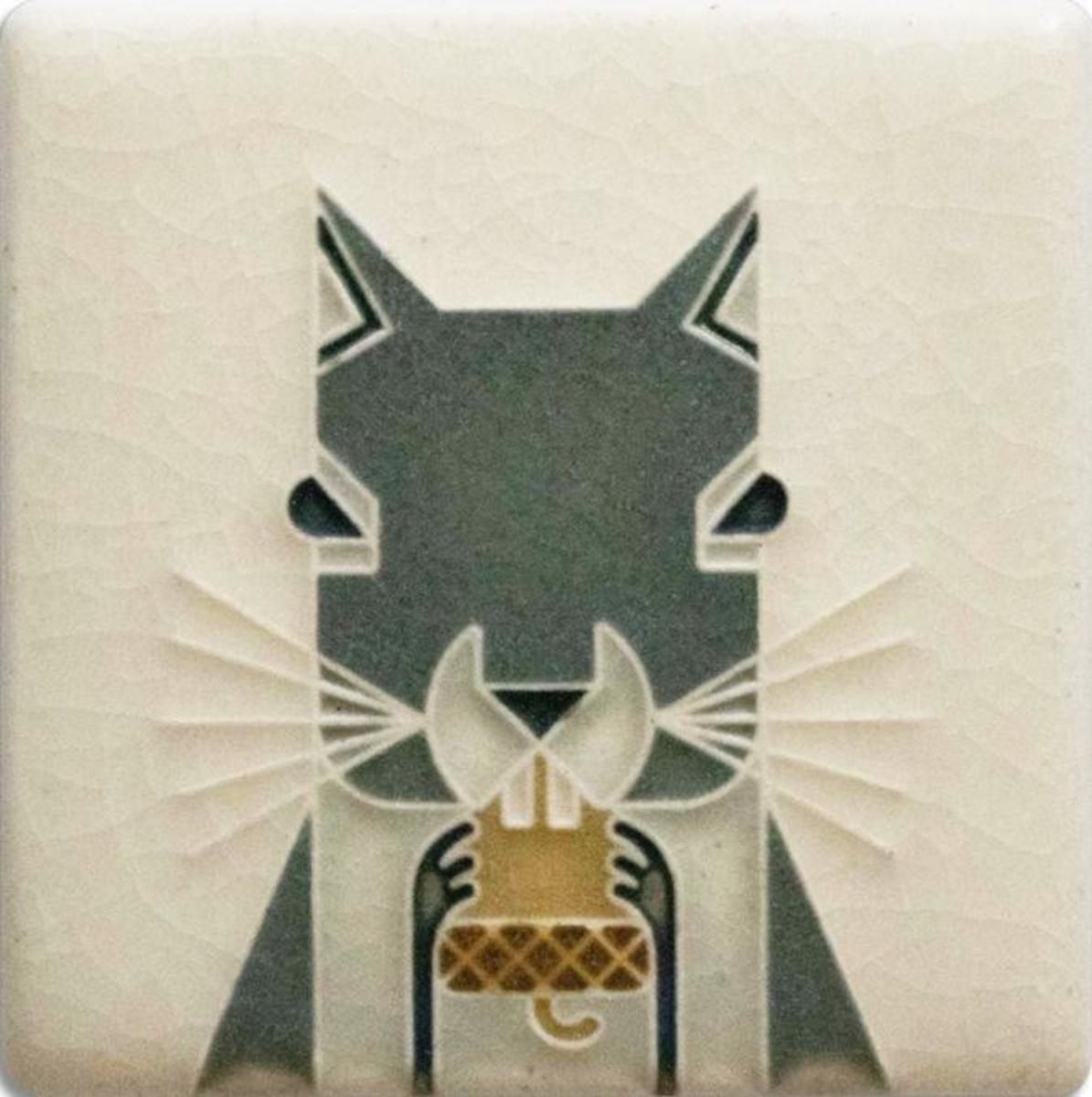 Motawi Tileworks - Tile 3"x3" - Squirrel (Cream)