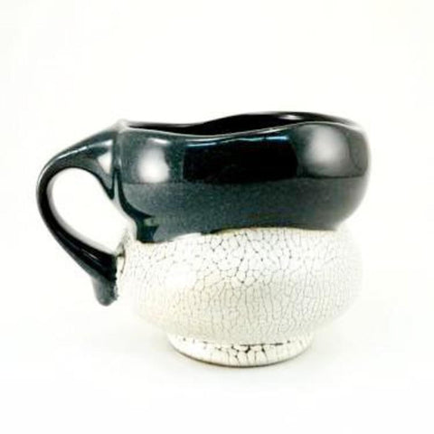 Meisinger - mug curvy - crawling glaze white/black