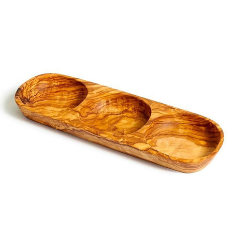 Natural Olive Wood - Three Section Tray