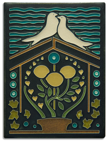 Motawi Tileworks - 6"x 8" Tile - 'Lemon Love' (Blue) #6825