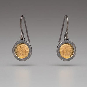 Collins - Circle Earrings with Fused 24k Gold - G147
