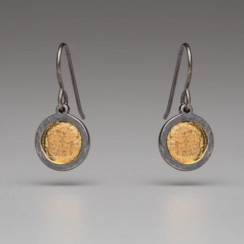 Collins - Circle Earrings with Fused 24k Gold - G147