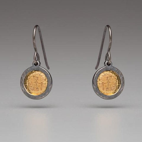 Collins - Circle Earrings with Fused 24k Gold - G147