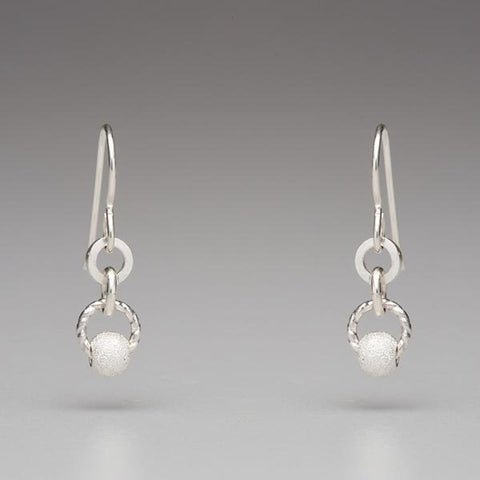 Nichole Collins - Earrings - Silver Ball Dangle #C773