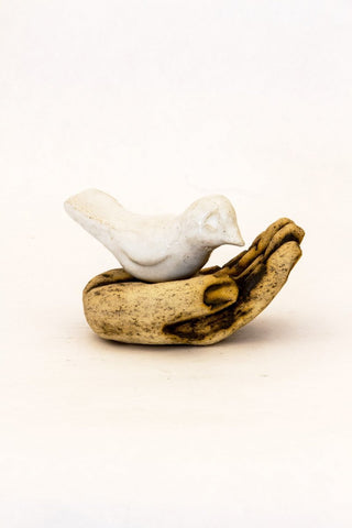 Broski - Sculpture Hand Holding Large White Bird