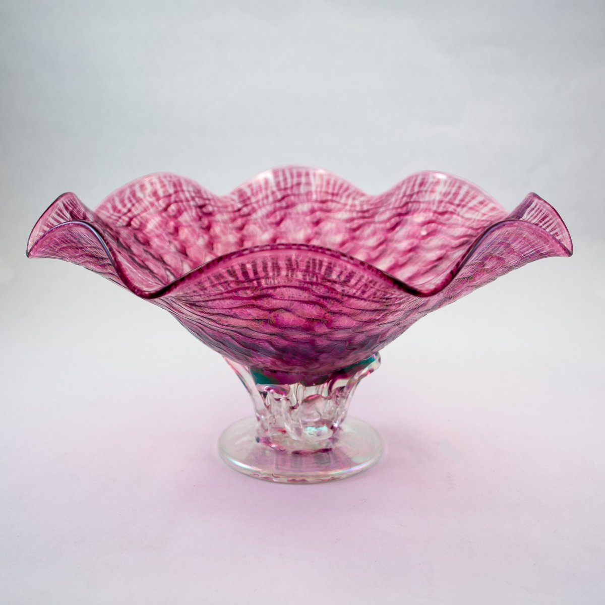 Callahan Mountain - Pedestal Bowl (Salmon Quilt)
