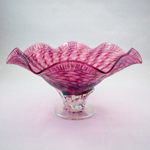 Callahan Mountain - Pedestal Bowl (Salmon Quilt)