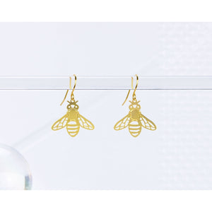 A Tea Leaf - Earrings - Honeybee - Short Ear Wires