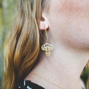 A Tea Leaf - Earrings - Mushroom - Gold