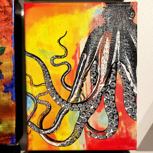 Van Leeuwen - Mixed Media Wall Hanging - Octopus (6 " x 8")