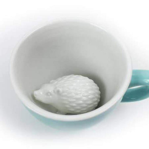 Creature Cups - 11 oz Mug - Hedgehog - Aqua Green