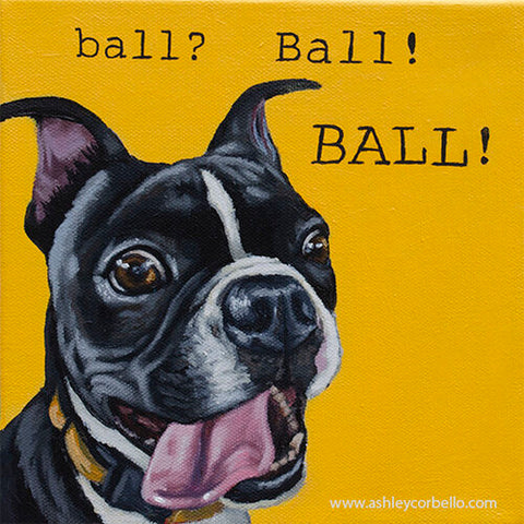 Corbello - Canvas Print on Wood - "Ball? Ball! BALL!" - 6 x 6
