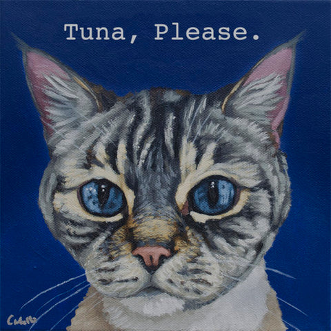 Corbello - Canvas Print on Wood - "Tuna, Please" #1 - 6 x 6