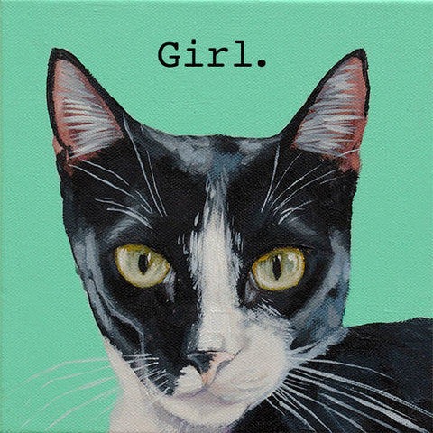 Corbello - Canvas Print on Wood - "Girl" - 6 x 6