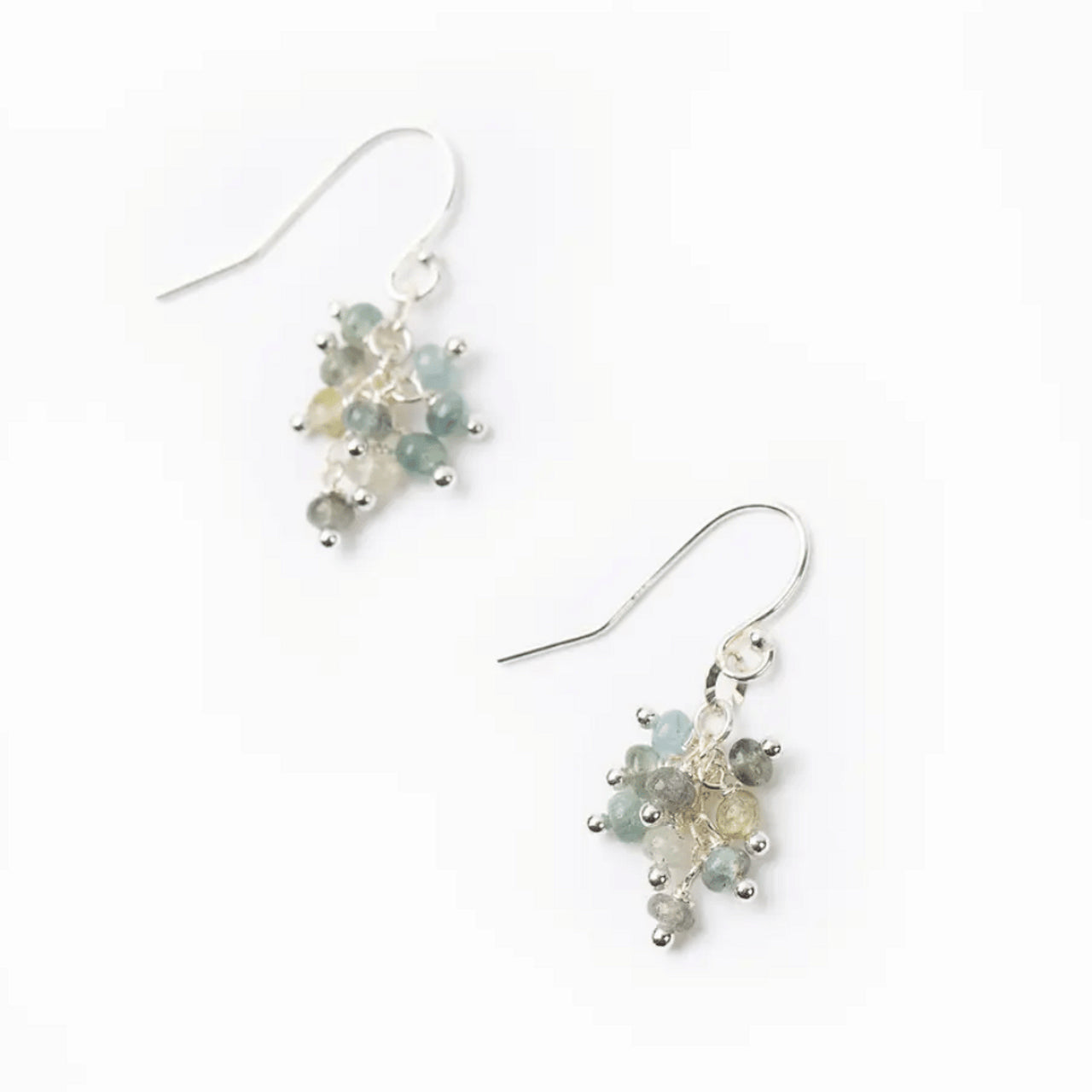 Vaughan - 'Ripple' Collection - Earrings - Cluster (Green Moss, Silver) #Rip024E