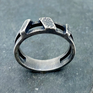 Nichole Collins - Ring - Double Band with Geometric Accents #R521