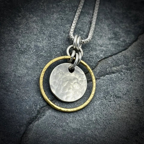 Nichole Collins - Necklace - Vermeil Circle and Disk #V200n