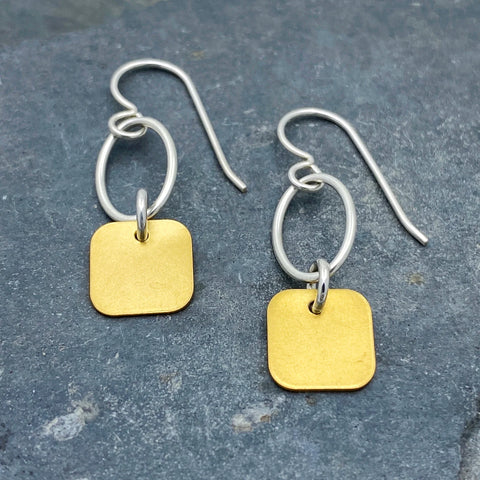 Nichole Collins - Earrings - Oval and Vermeil Square #V207