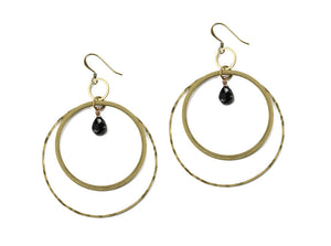 Edgy Petal - Earrings - Black Onyx Large Circle