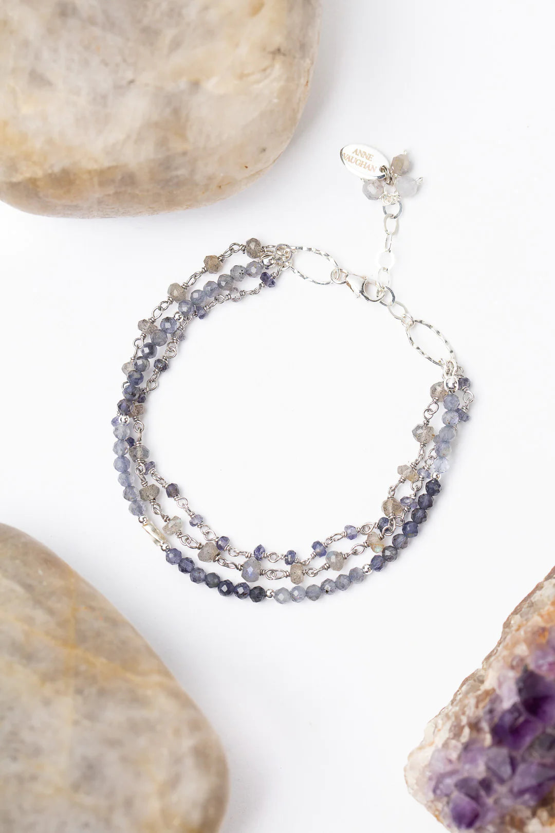 Vaughan - Ethereal Collection - Bracelet - Iolite/Labradorite/Silver Multistrand #Eth008B