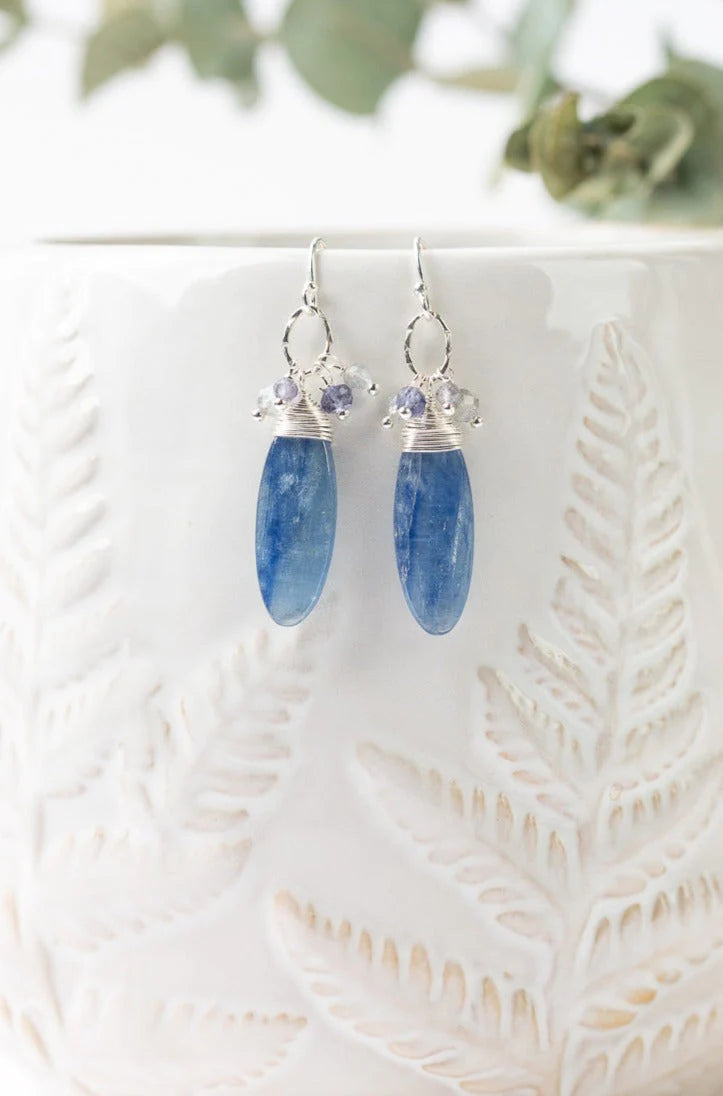 Vaughan - Ethereal Collection - Earrings - Labradorite/Iolite/Kyanite Cluster #Eth018E
