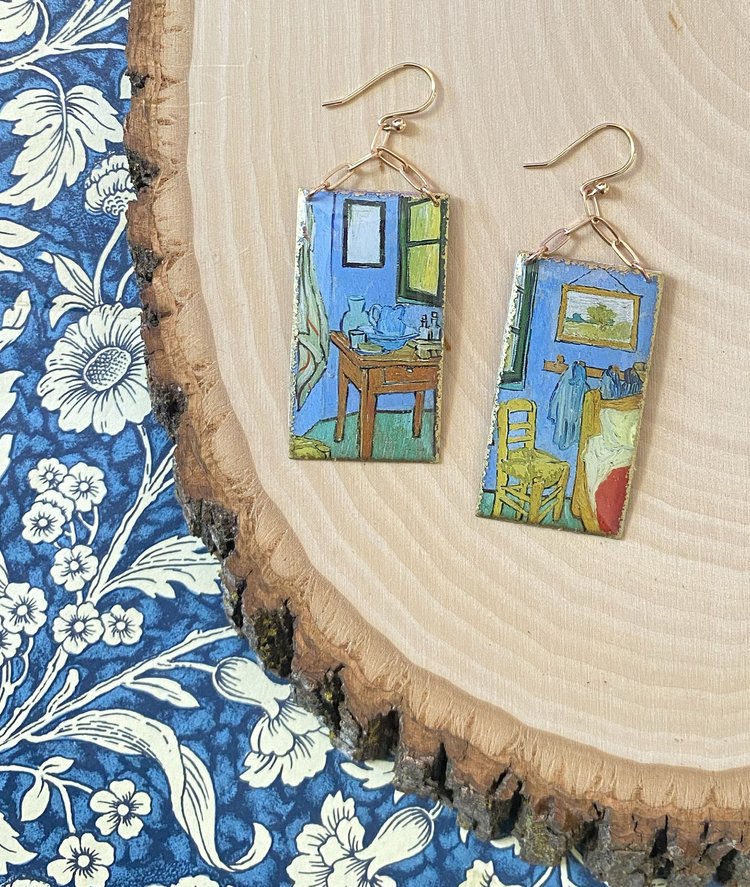 Folkloric Jewelry - Earrings - Chain Dangle (Van Gogh Room) #E-CD-VG