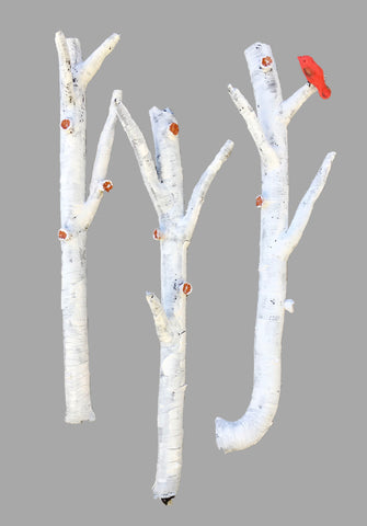 Meya - Wall Sculpture - Aspen Branch w/ Birds