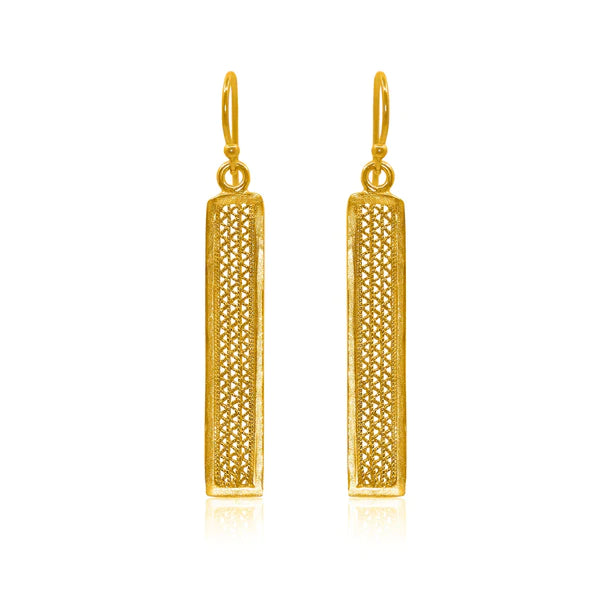 Olmox Filigree Jewelry - Earrings - Medium Basil (Gold) #19
