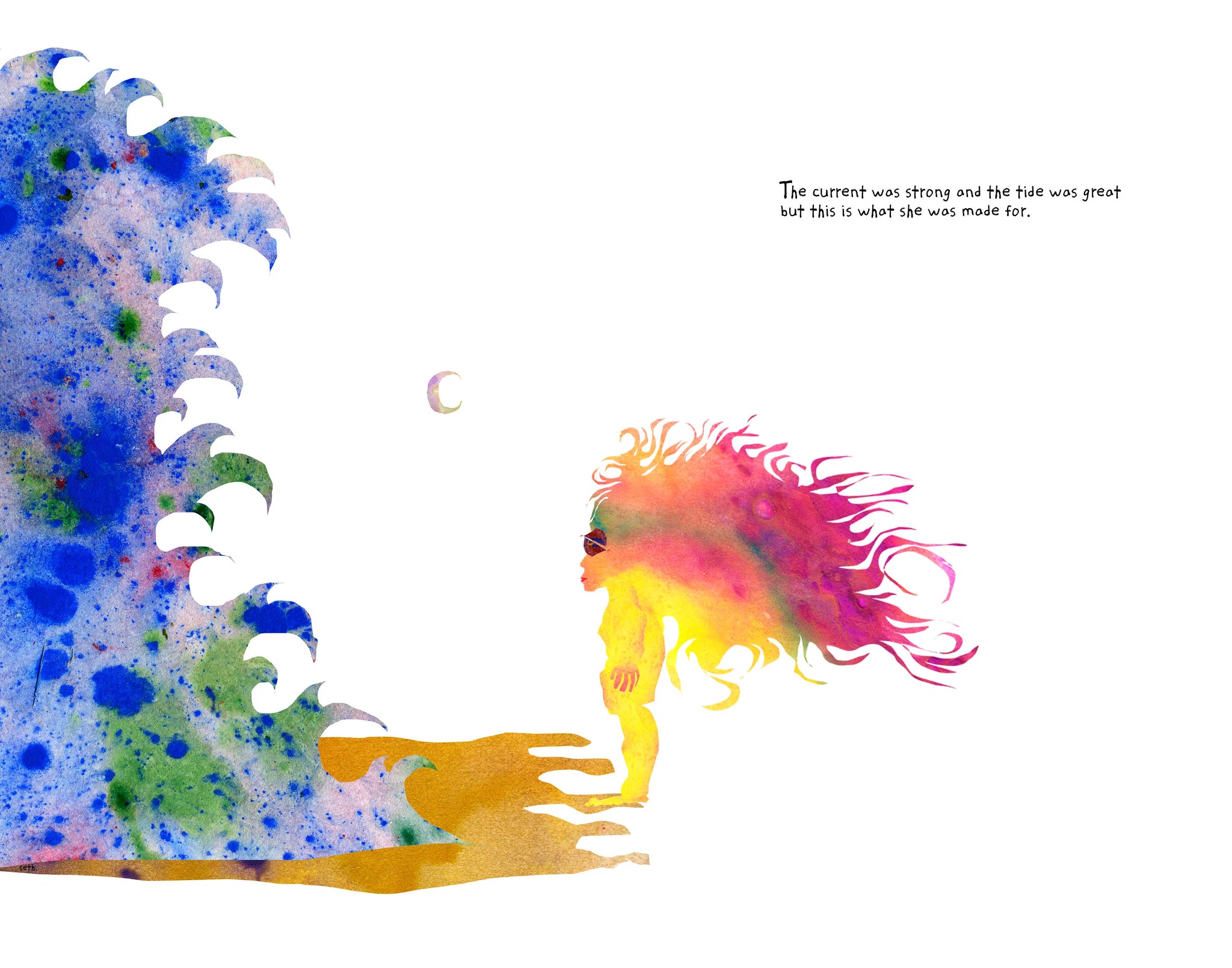 Seth Pitt - 11" x 14" Print - 'Harriet vs. The Ocean' #H46