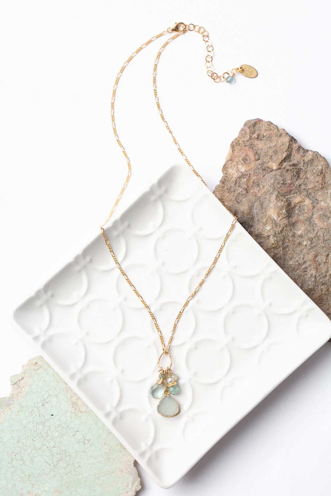 Vaughan - Serenity Collection - Necklace - Apatite/Prehnite/Chalcedony Cluster #Ser058N