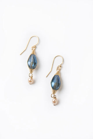 Vaughan - Starry Night Collection - Earrings - Pearl with Herringbone Crystal #Stry022E