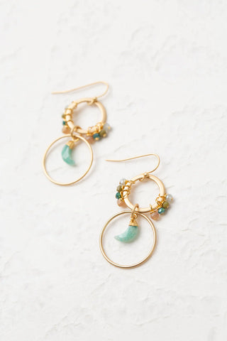 Vaughan - Waterfall Collection - Earrings - Czech Glass/Crystal Amazonite Statement #Wat011E