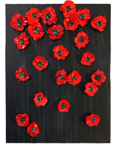Anastacia Drake - 16" x 12" Acrylic on Canvas - 'Poppy Party'