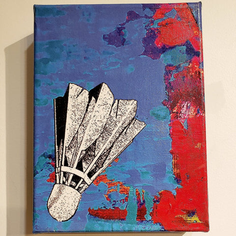 Van Leeuwen - Mixed Media Wall Hanging - Shuttlecock (6"x 8")