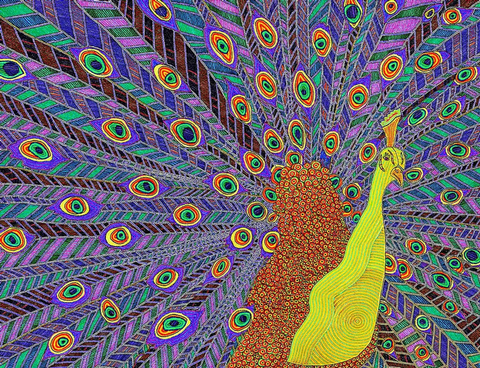 Brian's Dots - Canvas Print 15x20 - Peacock