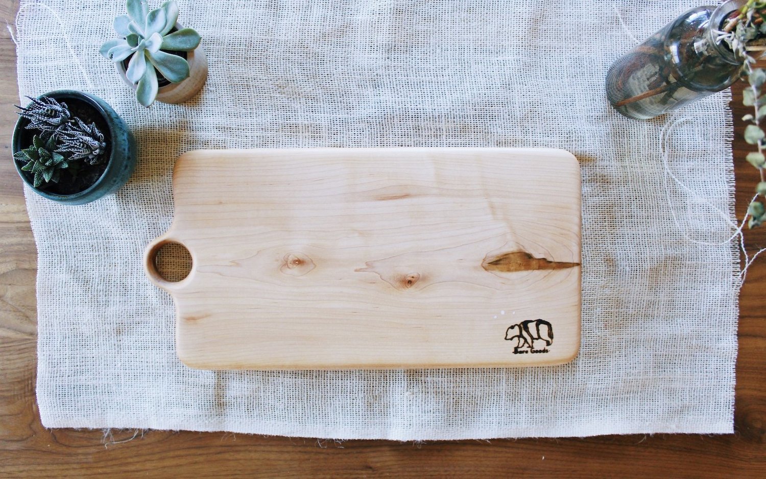 Bare Goods - Maple Wood Board - 9 x 18 - Round Handle